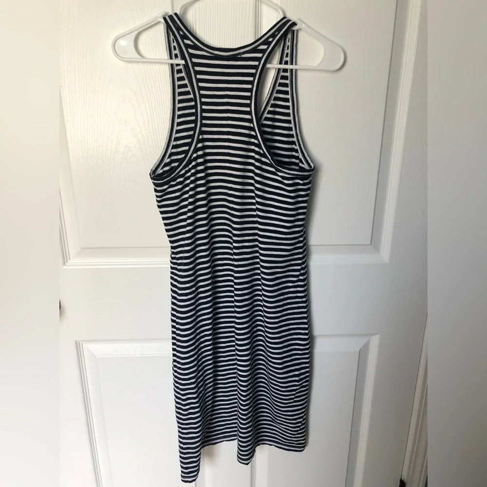 J Crew Navy & White Nautical Striped Racerback Tank Dress Size Small